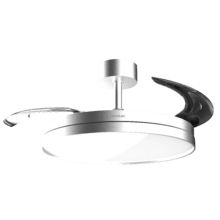 EnergySilence Aero 2440 Invisible Pure Steel Ventilador de techo con 3 aspas retráctiles, con motor DC de 30 W, iluminación LED, temporizador hasta 6 horas, función winter-summer, 6 velocidades, mando a distancia.