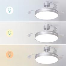 EnergySilence Aero 2440 Invisible Pure Steel Ventilador de techo con 3 aspas retráctiles, con motor DC de 30 W, iluminación LED, temporizador hasta 6 horas, función winter-summer, 6 velocidades, mando a distancia.