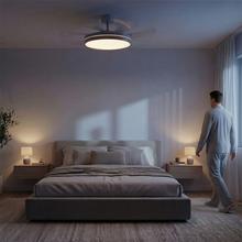 EnergySilence Aero 2440 Invisible Pure Steel Ventilador de techo con 3 aspas retráctiles, con motor DC de 30 W, iluminación LED, temporizador hasta 6 horas, función winter-summer, 6 velocidades, mando a distancia.