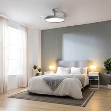 EnergySilence Aero 2440 Invisible Pure Steel Ventilador de techo con 3 aspas retráctiles, con motor DC de 30 W, iluminación LED, temporizador hasta 6 horas, función winter-summer, 6 velocidades, mando a distancia.