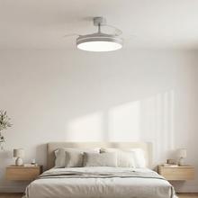 EnergySilence Aero 2440 Invisible Pure Steel Ventilador de techo con 3 aspas retráctiles, con motor DC de 30 W, iluminación LED, temporizador hasta 6 horas, función winter-summer, 6 velocidades, mando a distancia.