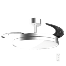 EnergySilence Aero 2440 Invisible Pure Steel Ventilador de techo con 3 aspas retráctiles, con motor DC de 30 W, iluminación LED, temporizador hasta 6 horas, función winter-summer, 6 velocidades, mando a distancia.