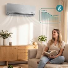 AirClima 9000 WindFlow Condizionatore split da 9000 BTU con pompa di calore, telecomado a distanza e display LED.