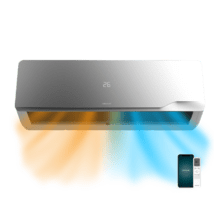 AirClima 12000 Wind Connected Aire acondicionado split de 12000 BTU con bomba de calor, mando a distancia, pantalla LED y WIFI.