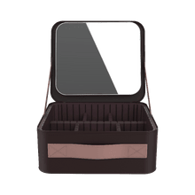 FaceCare Travel Mirror. Neceser de Maquillaje de Viaje con Espejo LED Extraíble y Luces Ajustables, Bolsa Organizadora de Cosméticos Portátil con Separadores Modulares, Compartimento para Brochas y Función Tocador