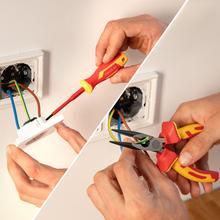 HardGyro 15 SafeVolt Magnetic Set de destornilladores y alicates VDE aislados para uso en electricidad, en estuche, con pelacables, buscapolos, magnetizador y cinta aislante.