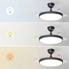 EnergySilence Aero 300 Air Invisible Black Ventilador de techo con 3 aspas retráctiles, con motor DC de 30 W, iluminación LED, temporizador hasta 4 horas, función winter-summer, 6 velocidades, mando a distancia.