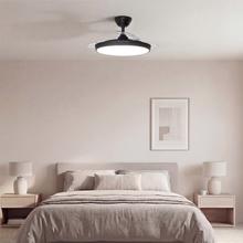 EnergySilence Aero 300 Air Invisible Black Ventilador de techo con 3 aspas retráctiles, con motor DC de 30 W, iluminación LED, temporizador hasta 4 horas, función winter-summer, 6 velocidades, mando a distancia.