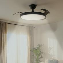EnergySilence Aero 300 Air Invisible Black Ventilador de techo con 3 aspas retráctiles, con motor DC de 30 W, iluminación LED, temporizador hasta 4 horas, función winter-summer, 6 velocidades, mando a distancia.