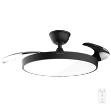 EnergySilence Aero 300 Air Invisible Black Ventilador de techo con 3 aspas retráctiles, con motor DC de 30 W, iluminación LED, temporizador hasta 4 horas, función winter-summer, 6 velocidades, mando a distancia.