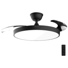 EnergySilence Aero 300 Air Invisible Black Ventilador de techo con 3 aspas retráctiles, con motor DC de 30 W, iluminación LED, temporizador hasta 4 horas, función winter-summer, 6 velocidades, mando a distancia.