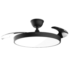EnergySilence Aero 300 Air Invisible Black Ventilador de techo con 3 aspas retráctiles, con motor DC de 30 W, iluminación LED, temporizador hasta 4 horas, función winter-summer, 6 velocidades, mando a distancia.