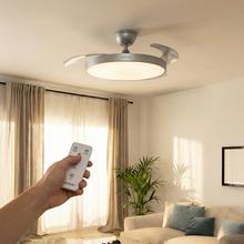 EnergySilence Aero 300 Air Invisible Silver Ventilador de techo con 3 aspas retráctiles, con motor DC de 30 W, iluminación LED, temporizador hasta 4 horas, función winter-summer, 6 velocidades, mando a distancia.