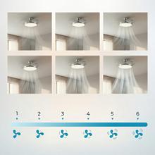 EnergySilence Aero 300 Air Invisible Silver Ventilador de techo con 3 aspas retráctiles, con motor DC de 30 W, iluminación LED, temporizador hasta 4 horas, función winter-summer, 6 velocidades, mando a distancia.