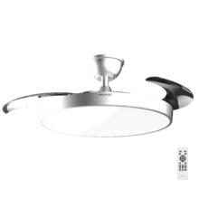 EnergySilence Aero 300 Air Invisible Silver Ventilador de techo con 3 aspas retráctiles, con motor DC de 30 W, iluminación LED, temporizador hasta 4 horas, función winter-summer, 6 velocidades, mando a distancia.