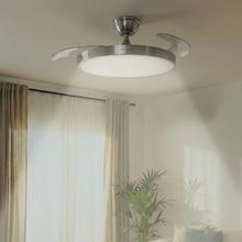 EnergySilence Aero 300 Air Invisible Silver Ventilador de techo con 3 aspas retráctiles, con motor DC de 30 W, iluminación LED, temporizador hasta 4 horas, función winter-summer, 6 velocidades, mando a distancia.