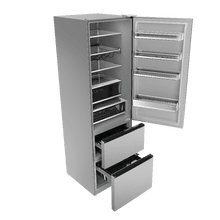 Bolero CoolMarket Combi FD 450 Elite Inox D. Frigorífico Combi, MAX INSIDE con VIP Tech, Cool Matrix, Fresh Flex (cajón variable 6 temperaturas con control de humedad), Total NoFrost, Compresor Inverter Plus, Multi AirFlow, 450 L, 201×59,5×68 cm, funciones Fast Cooling y Fast Freezing, Modo Smart, Green HUB XL, Display exterior, Botellero, Bandejas de cristal, Diseño con iluminación SkyLight (interior gris con LED) y Clase energética D
