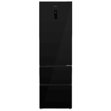 Bolero CoolMarket Combi FD 450 Elite Black Glass D. Frigorífico Combi, MAX INSIDE con VIP Tech, Cool Matrix, Fresh Flex (cajón variable 6 temperaturas con control de humedad), Total NoFrost, Compresor Inverter Plus, Multi AirFlow, 450 L, 201×59,5×68 cm, funciones Fast Cooling y Fast Freezing, Modo Smart, Green HUB XL, Display exterior, Botellero, Bandejas de cristal y Clase energética D