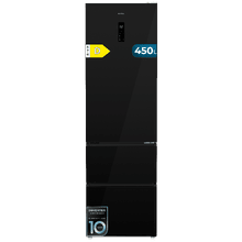 Bolero CoolMarket Combi FD 450 Elite Black Glass D. Frigorífico Combi, MAX INSIDE con VIP Tech, Cool Matrix, Fresh Flex (cajón variable 6 temperaturas con control de humedad), Total NoFrost, Compresor Inverter Plus, Multi AirFlow, 450 L, 201×59,5×68 cm, funciones Fast Cooling y Fast Freezing, Modo Smart, Green HUB XL, Display exterior, Botellero, Bandejas de cristal y Clase energética D
