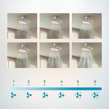 EnergySilence Aero 4500 Puzzle Invisible White&LightWood Ventilatore da soffitto con pale a scomparsa, motore DC da 30 W, diametro 42", luce LED, telecomando, timer fino a 4 ore e funzione estate/inverno.