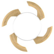 EnergySilence Aero 4500 Puzzle Invisible White&LightWood Ventilatore da soffitto con pale a scomparsa, motore DC da 30 W, diametro 42", luce LED, telecomando, timer fino a 4 ore e funzione estate/inverno.