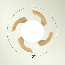 EnergySilence Aero 4500 Puzzle Invisible White&LightWood Ventilatore da soffitto con pale a scomparsa, motore DC da 30 W, diametro 42", luce LED, telecomando, timer fino a 4 ore e funzione estate/inverno.