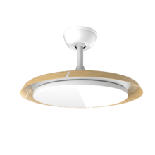EnergySilence Aero 4500 Puzzle Invisible White&LightWood Ventilatore da soffitto con pale a scomparsa, motore DC da 30 W, diametro 42", luce LED, telecomando, timer fino a 4 ore e funzione estate/inverno.