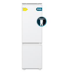 Bolero CoolMarket Combi BI-S DF 248 D Frigorífico Combi Integrable 248L con Puerta Deslizante, Tecnología Cíclica, Botellero Extra, GREEN HUB, Alarma de Puerta, Clase D y 540×546×1780 mm
