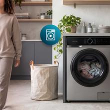 Bolero DressCode 12180 Inverter Steel, Gran capacidad 12 kg, Clase A-30%, 1400 rpm, Motor Inverter Plus, 15 programas, SteamMax, My Fav, Drum Clean, Delay Start, PreWash, KidLock.