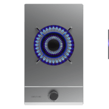 Bolero Squad GN 1200S Inox Placa de gas preparada para instalación a GAS NATURAL, acabado en acero inoxidable, parrillas individuales de hierro fundido, potencia de 3,5kW, quemador WOK triple corona, encendido eléctrico, sistema de seguridad de las válvulas, para gas natural y accesorio para la conversión de gas incluído.