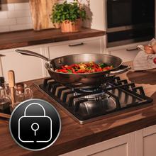 Bolero Squad GN 1200F Inox Placa de gas preparada para instalación a GAS NATURAL, acabado en acero inoxidable, parrillas individuales de hierro fundido, potencia de 3,5kW, quemador WOK triple corona, encendido eléctrico, sistema de seguridad de las válvulas, para gas natural y accesorio para la conversión de gas incluído.