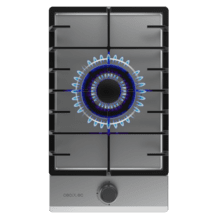 Bolero Squad GN 1200F Inox Placa de gas preparada para instalación a GAS NATURAL, acabado en acero inoxidable, parrillas individuales de hierro fundido, potencia de 3,5kW, quemador WOK triple corona, encendido eléctrico, sistema de seguridad de las válvulas, para gas natural y accesorio para la conversión de gas incluído.