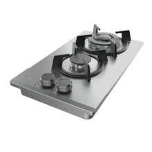 Bolero Squad GN 2200S Inox Placa de gas preparada para instalación a GAS NATURAL DE 2 FUEGOS, acabado en cristal negro, parrilla completa de hierro fundido, potencia de 5,25kW, quemador WOK triple corona, encendido eléctrico, sistema de seguridad de las válvulas, para gas natural y accesorio para la conversión de gas incluído.