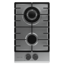 Bolero Squad GN 2200F Inox Placa de gas preparada para instalación a GAS NATURAL DE 2 FUEGOS, acabado en acero inoxidable, parrillas individuales de hierro fundido, potencia de 5,25kW, quemador WOK triple corona, encendido eléctrico, sistema de seguridad de las válvulas, para gas natural y accesorio para la conversión de gas incluído.