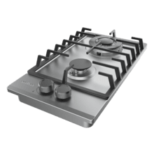 Bolero Squad GN 2200F Inox Placa de gas preparada para instalación a GAS NATURAL DE 2 FUEGOS, acabado en acero inoxidable, parrillas individuales de hierro fundido, potencia de 5,25kW, quemador WOK triple corona, encendido eléctrico, sistema de seguridad de las válvulas, para gas natural y accesorio para la conversión de gas incluído.