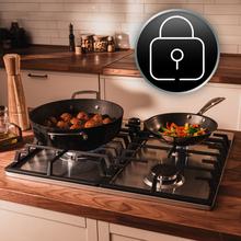 Bolero Squad GN 3200F Inox Placa de gas preparada para instalación a GAS NATURAL DE 3 FUEGOS, acabado en acero inoxidable, parrillas completas de hierro fundido, potencia de 6,25kW, quemador WOK triple corona, encendido eléctrico, sistema de seguridad de las válvulas, para gas natural y accesorio para la conversión de gas incluído.