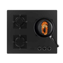 Bolero Squad GN 3800S Eternal Nano Glass Placa de gas, 3 fuegos, preparada para instalación a GAS NATURAL acabado en cristal negro mate, parrillas individuales de hierro fundido, potencia de 10,35kW, quemador Eternal, encendido eléctrico, sistema de seguridad de las válvulas, para gas natural y accesorios para la conversión de gas incluído.