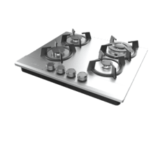 Bolero Squad GN 4200S Inox Placa de gas preparada para instalación a GAS NATURAL DE 4 FUEGOS, acabado en acero inoxidable, parrillas individuales de hierro fundido, potencia de 8kW, quemador WOK triple corona, encendido eléctrico, sistema de seguridad de las válvulas, para gas natural y accesorio para la conversión de gas incluído.