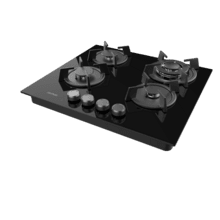 Bolero Squad GN 4200S Glass Black Placa de gas preparada para instalación a GAS NATURAL DE 4 FUEGOS, acabado en cristal negro, parrillas individuales de hierro fundido, potencia de 8kW, quemador WOK triple corona, encendido eléctrico, sistema de seguridad de las válvulas, para gas natural y accesorio para la conversión de gas incluído.