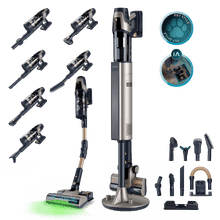 Conga Rockstar RZ500 AI AquaPet Flex Station Aspirador vertical con base de autovaciado. 410 AW y 1250 W. Tubo flexible. Inteligencia Artificial. Cepillo para animales y accesorio WaterTank de fregado.