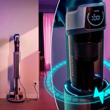 Conga Rockstar RZ500 AI AquaPet Flex StationAspirador vertical con base de autovaciado. 410 AW y 1250 W. Tubo flexible. Inteligencia Artificial. Cepillo para animales y accesorio WaterTank de fregado.