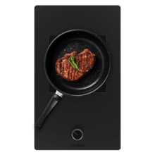 Bolero Squad GN 1800S Eternal Nano Glass Placa de gas, 1 fuego, preparada para instalación a GAS NATURAL acabado en cristal negro mate, parrilla individual de hierro fundido, potencia de 5,6kW, quemador Eternal, encendido eléctrico, sistema de seguridad de las válvulas, para gas natural y accesorios para la conversión de gas incluído.