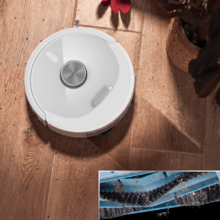 Robot aspirapolvere Conga M60 Pearl con navigazione laser. Potenza di aspirazione del motore di 13000 Pa. Autonomia fino a 200 minuti in modalità Eco. Spazzola multifunzionale adatta a tutti i tipi di superfici. Compatibile con Bluetooth e Wi-Fi per reti a 2,4 GHz.