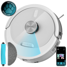 Conga M80 Pearl Robot aspirador con Navegación láser. 25000 Pa de succión del motor. Autonomía de hasta 240 minutos en modo Eco. Cepillo silicona, ideal para casas con mascotas. Compatible con Bluetooth y WiFi para redes 2,4 GHz.