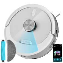 Conga M80 Pearl Robot aspirador con Navegación láser. 25000 Pa de succión del motor. Autonomía de hasta 240 minutos en modo Eco. Cepillo silicona, ideal para casas con mascotas. Compatible con Bluetooth y WiFi para redes 2,4 GHz.