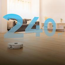 Conga M90 Pearl Robot aspirador con Inteligencia Artificial y navegación láser. 25000 Pa de succión del motor. Autonomía de hasta 240 minutos en modo Eco. Cepillo silicona, ideal para casas con mascotas. Compatible con Bluetooth y WiFi para redes 2,4 GHz.