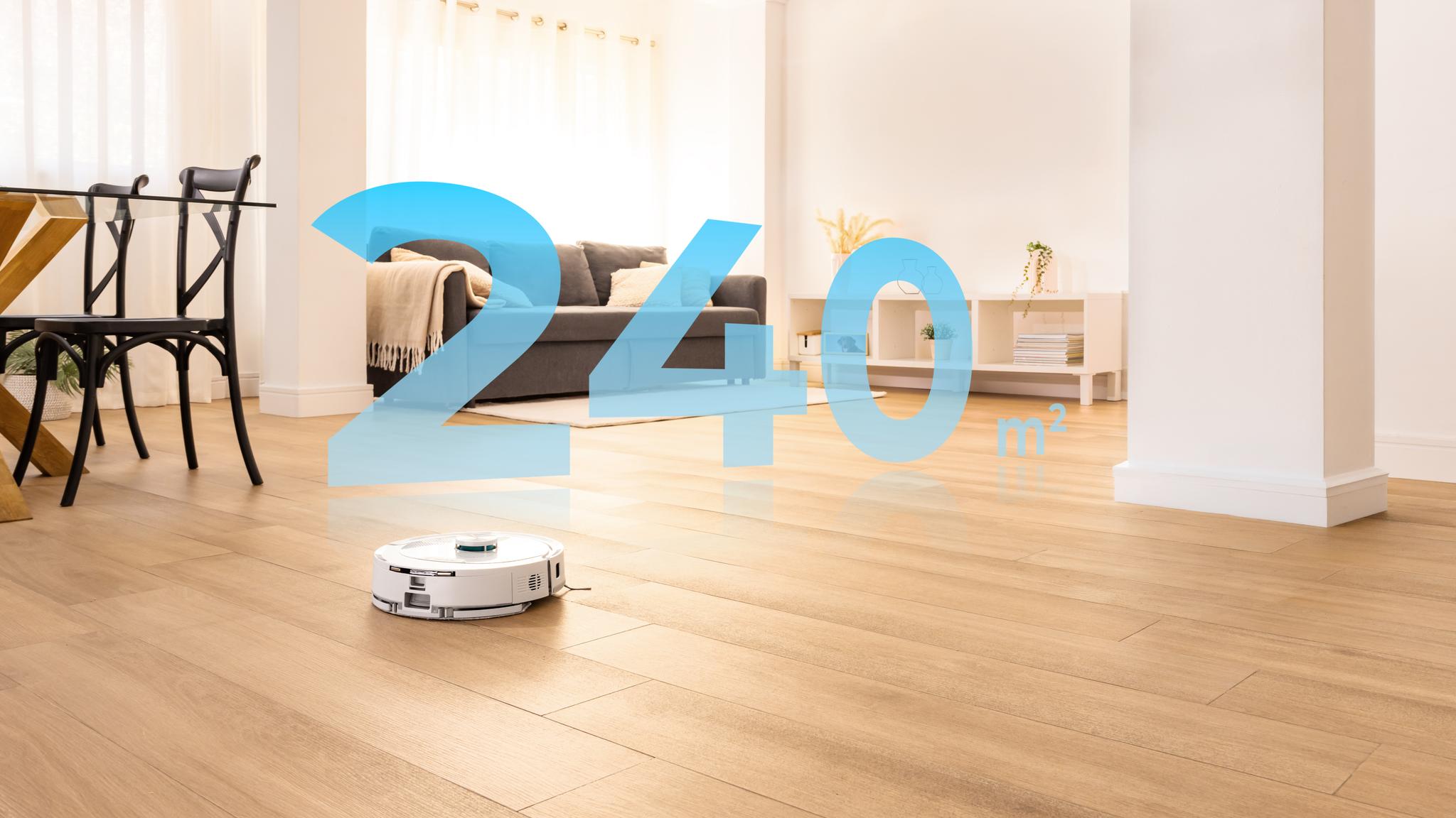 Hasta 240 m² sin parones