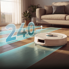 Conga Y80 Pearl Robot aspirador con base de autovaciado del polvo con Navegación láser. 25000 Pa de succión del motor. Autonomía de hasta 240 minutos en modo Eco. Cepillo silicona, ideal para casas con mascotas. Bolsa de polvo de 3 L. Compatible con Bluetooth y WiFi para redes 2,4 GHz.