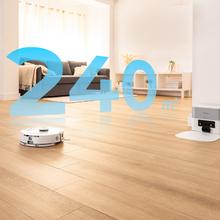 Conga Y90 Pearl Robot aspirador con base de autovaciado con Inteligencia Artificial y navegación láser. 25000 Pa de succión del motor. Autonomía de hasta 240 minutos en modo Eco. Cepillo silicona, ideal para casas con mascotas. Bolsa de polvo de 3 L. Compatible con Bluetooth y WiFi para redes 2,4 GHz.