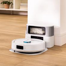 Conga Y90 Pearl Robot aspirador con base de autovaciado con Inteligencia Artificial y navegación láser. 25000 Pa de succión del motor. Autonomía de hasta 240 minutos en modo Eco. Cepillo silicona, ideal para casas con mascotas. Bolsa de polvo de 3 L. Compatible con Bluetooth y WiFi para redes 2,4 GHz.